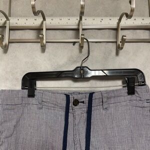 Banana Republic Shorts Men 32 Blue Linen Blend Aiden Houndstooth Vacation Hybrid